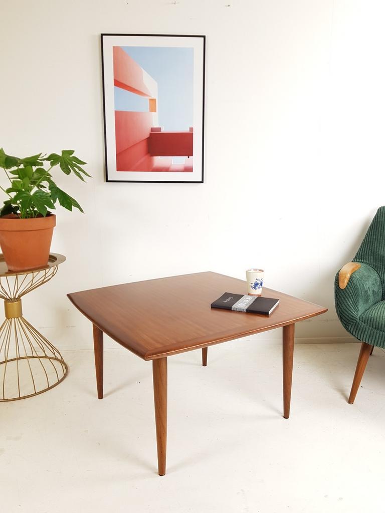 Vintage Teak Houten Salontafel Vierkant Deens Design image 7