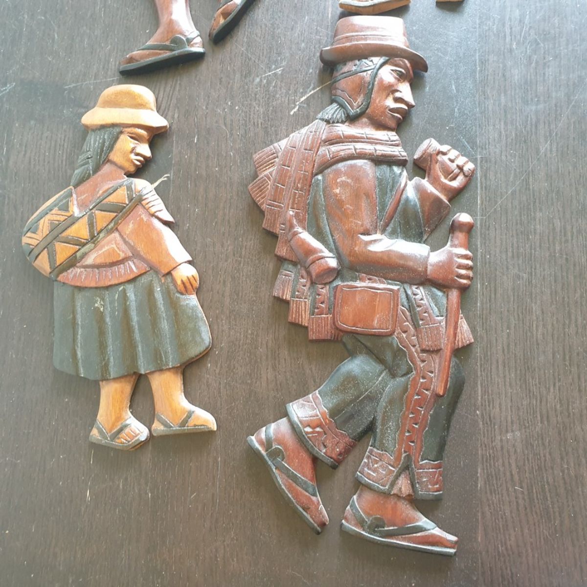Peruaans Gezin Vintage Houtsnijwerk Muurhangers image 6