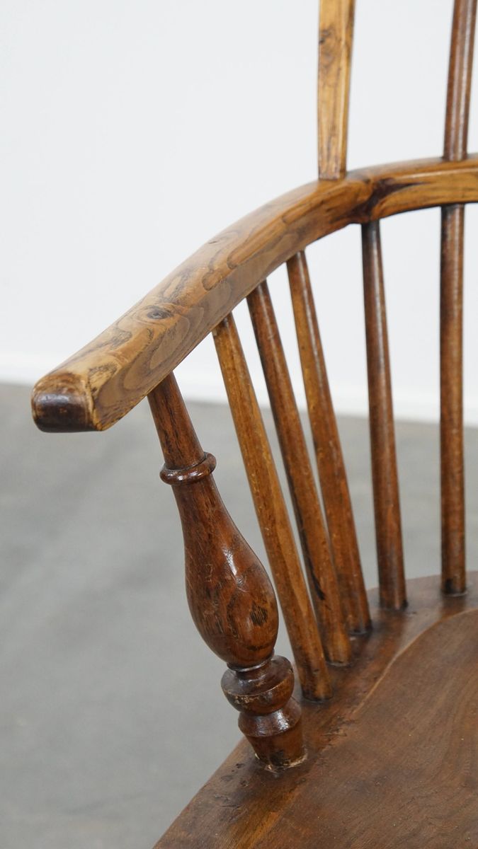 Leuke Antieke Engelse Windsor Stickback Chair Uit De 19e Eeuw Gemaakt Van Iepenhout image 10