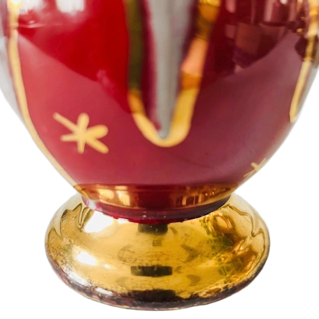 Mid-century Jasba Vaas Fuchsia Wit Goud Barok 1950’s image 5