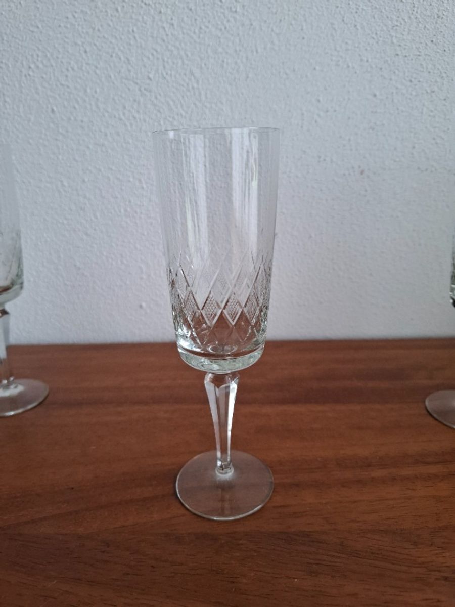 5 Hoge Champagneglazen, Kristallen Flutes, Kristallen Glazen image 3