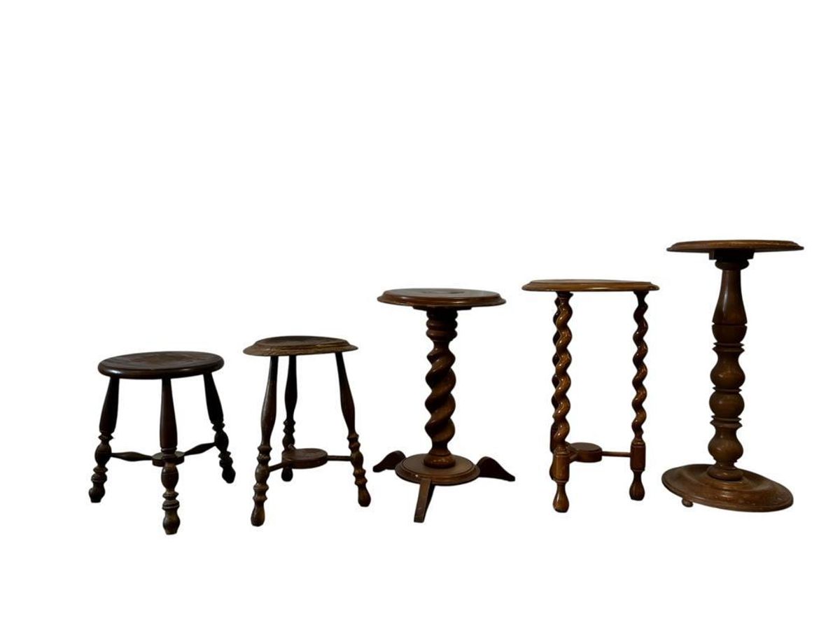 Vintage Ronde 'twisted' Bijzettafel / Plantentafel image 5