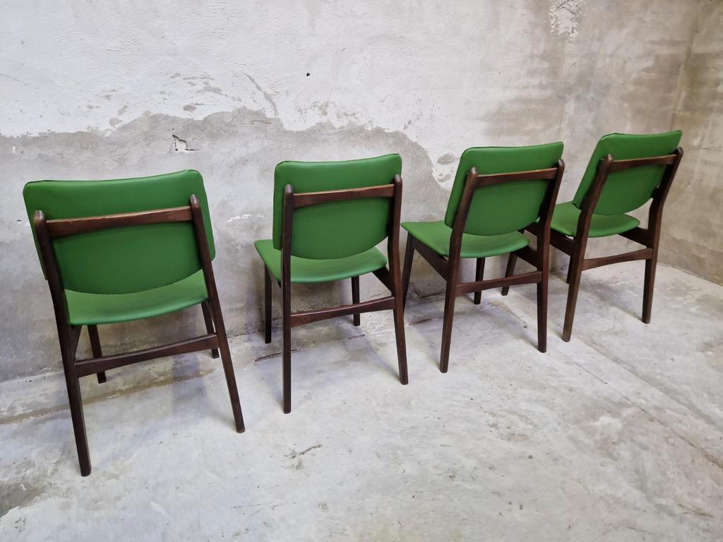Set 4 Vintage Stoelen Jaren 60 Nieuw Bekleed Met Skai image 4