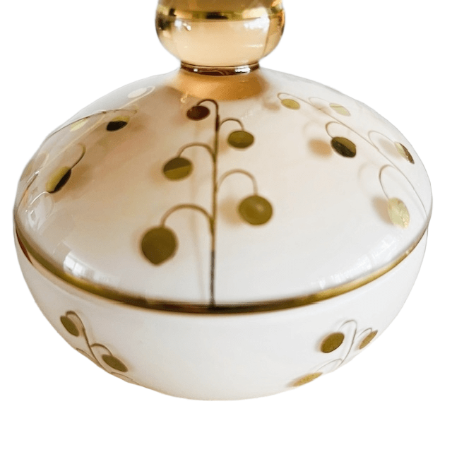 De Rupel Lichtroze Goud Glas Sieradendoosje 1950’s image 4
