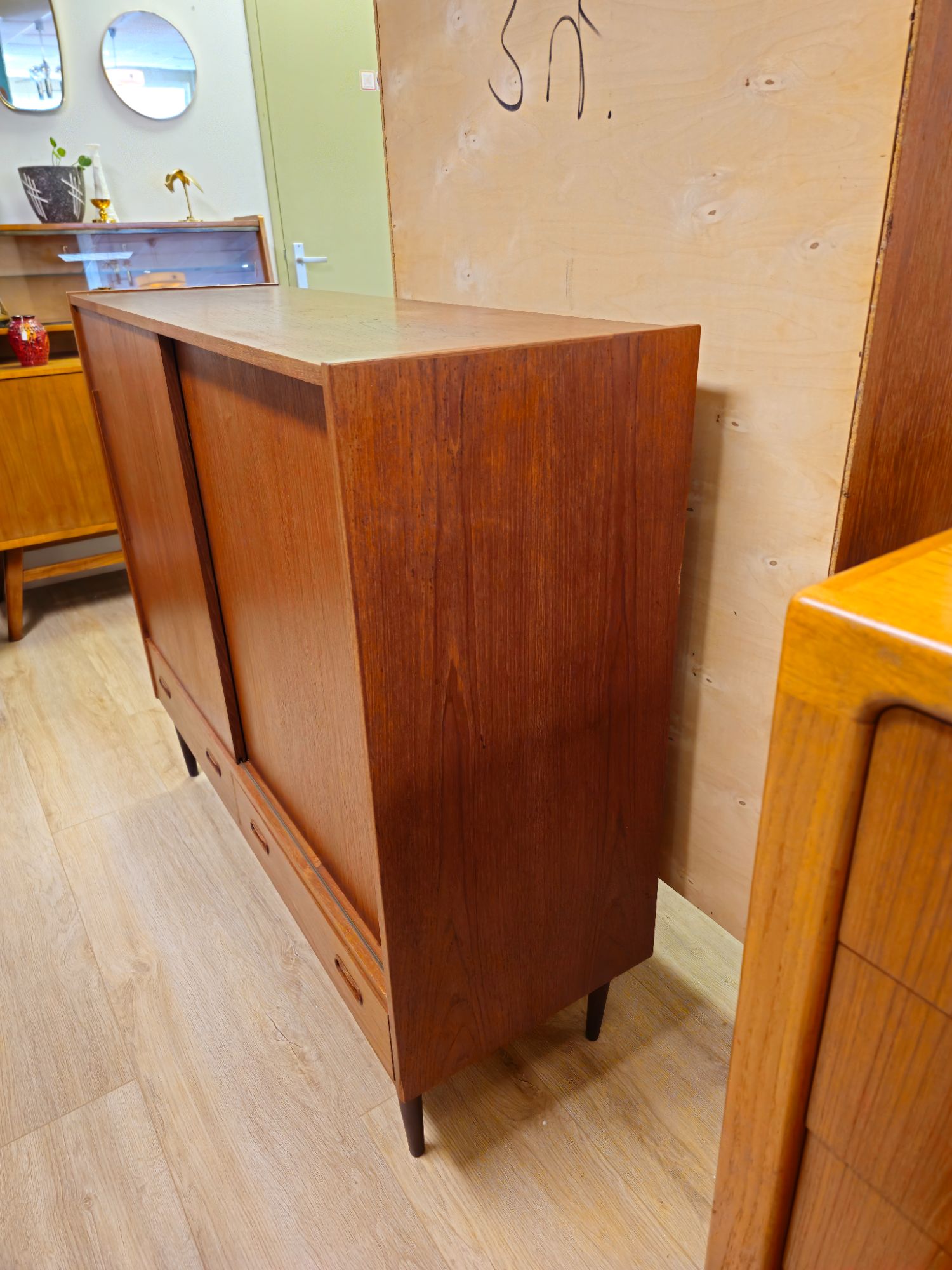 Vintage Deens Highboard Dressoir Teak Kast Kastje image 4