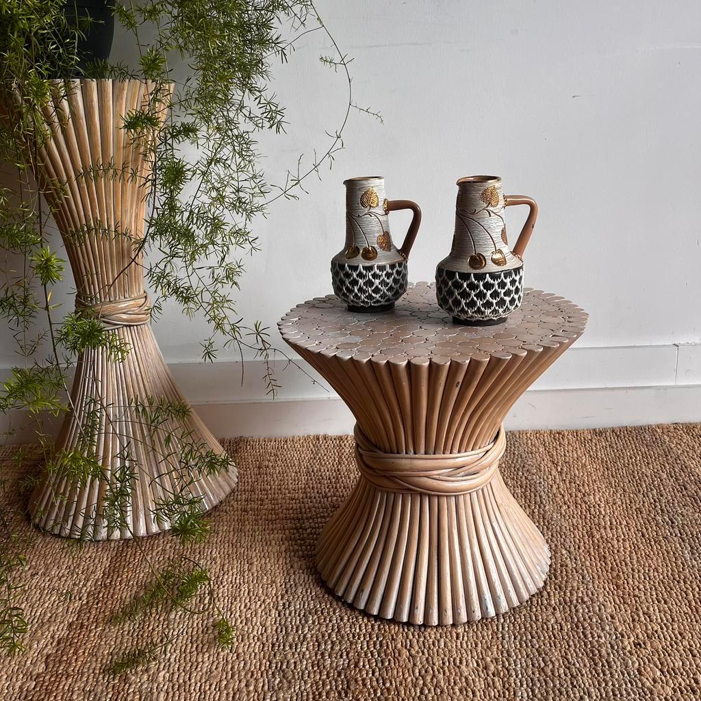 Mcguire Rotan Bamboe Salontafel Bijzettafel Vintage image 8