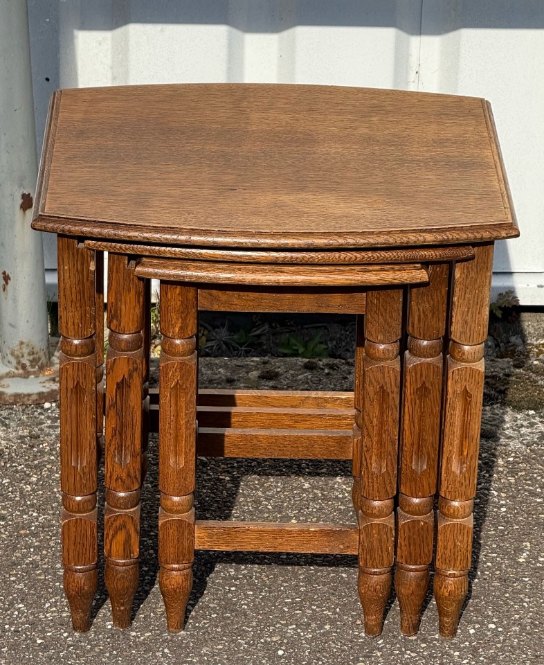 Houten Vintage Nesting Tables Bijzettafels Set Van 3 image 5