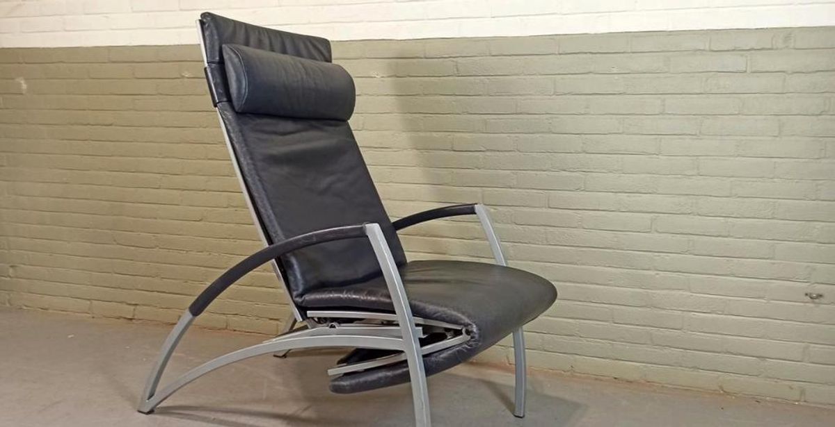 Vintage Interprofil 'pax' Design Leren Recliner Fauteuil image 8