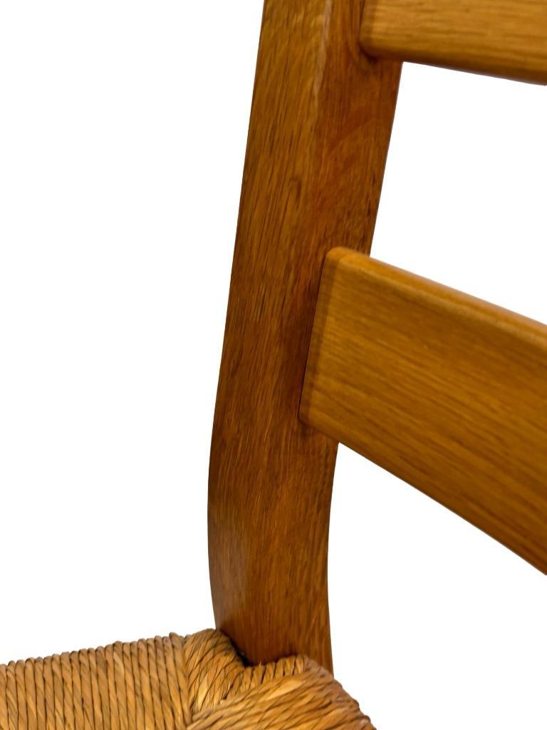 Vintage Set Van 6 Eetkamerstoelen Eiken En Riet Design image 8