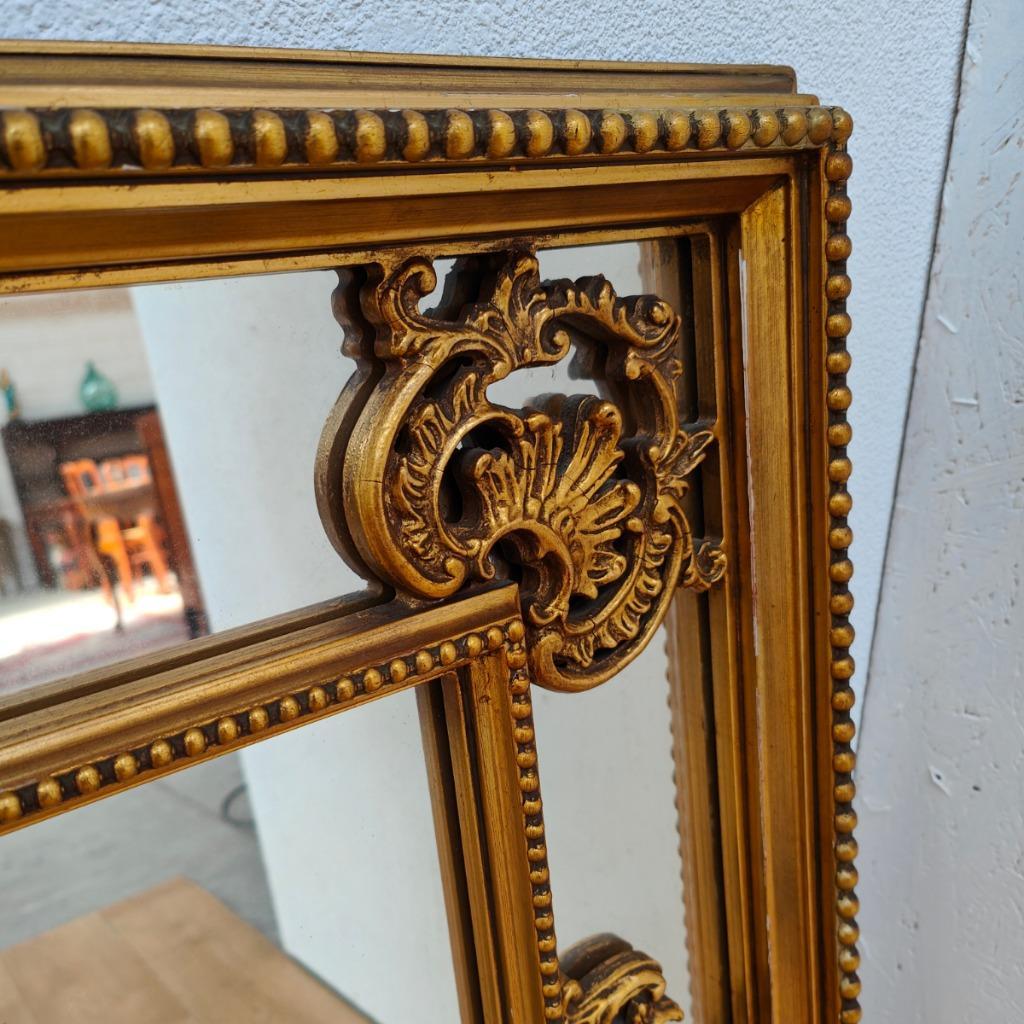 Grote Vintage Goudkleurige Spiegel, Schouwspiegel Badkamerspiegel 103 image 8