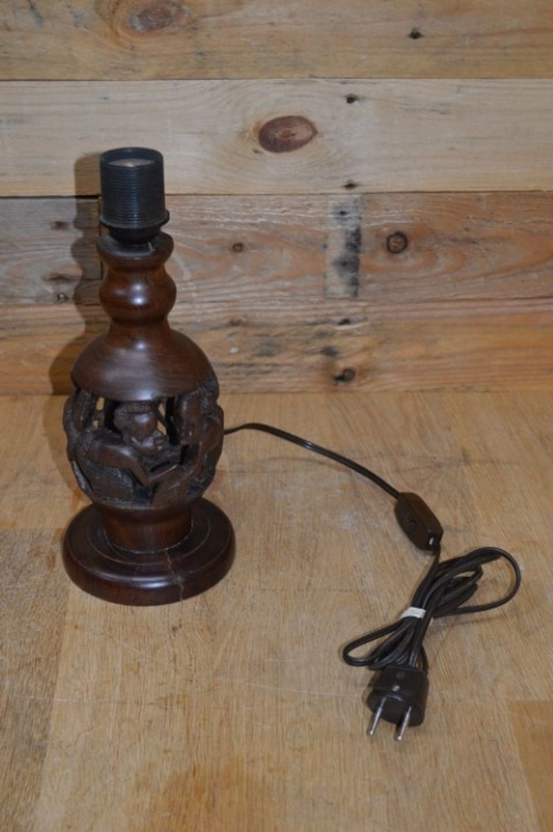 Schemerlamp Mens Figuur Tropisch Hout image 2
