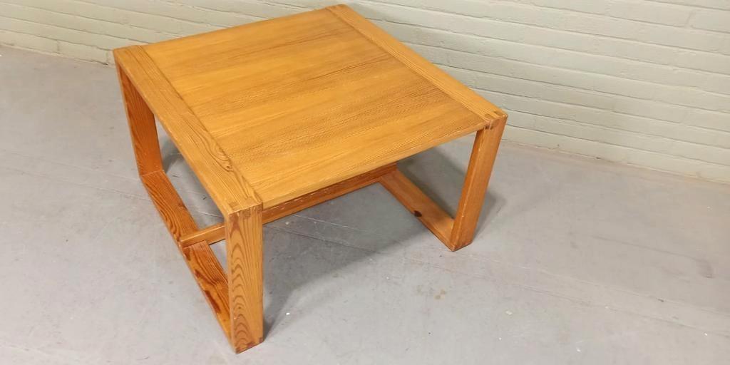 Vintage Design Grenen Salontafel, Vierkant image 6