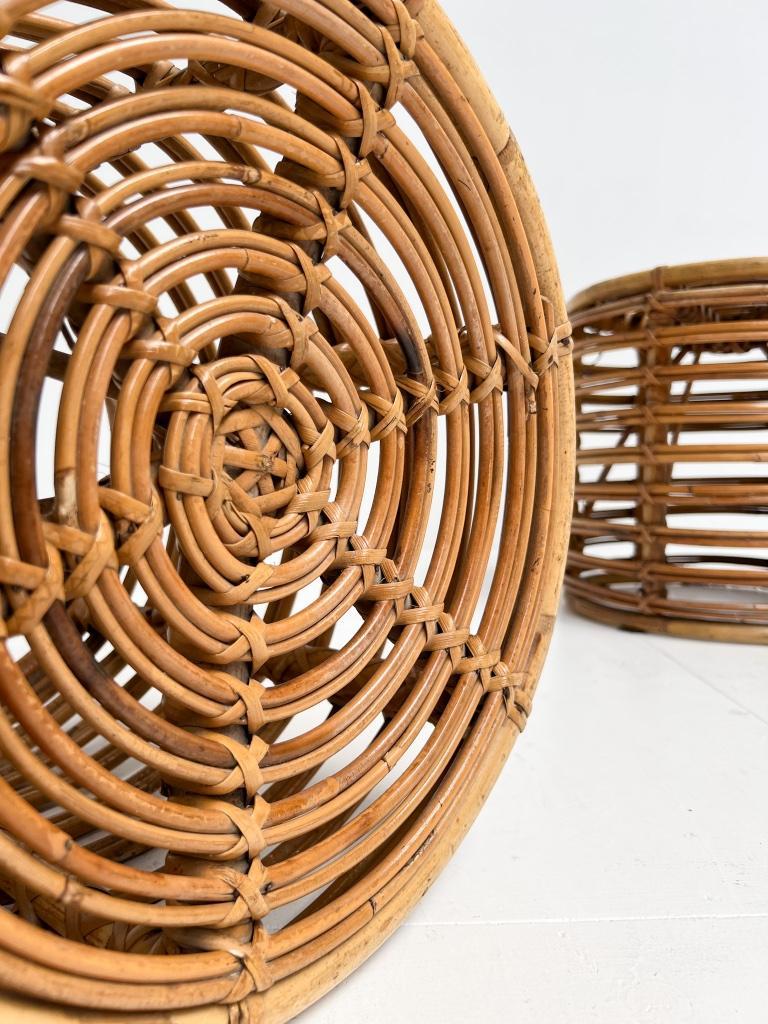 Set Van 2 Rotan Designkrukjes Van Tito Agnoli, 1960's image 8