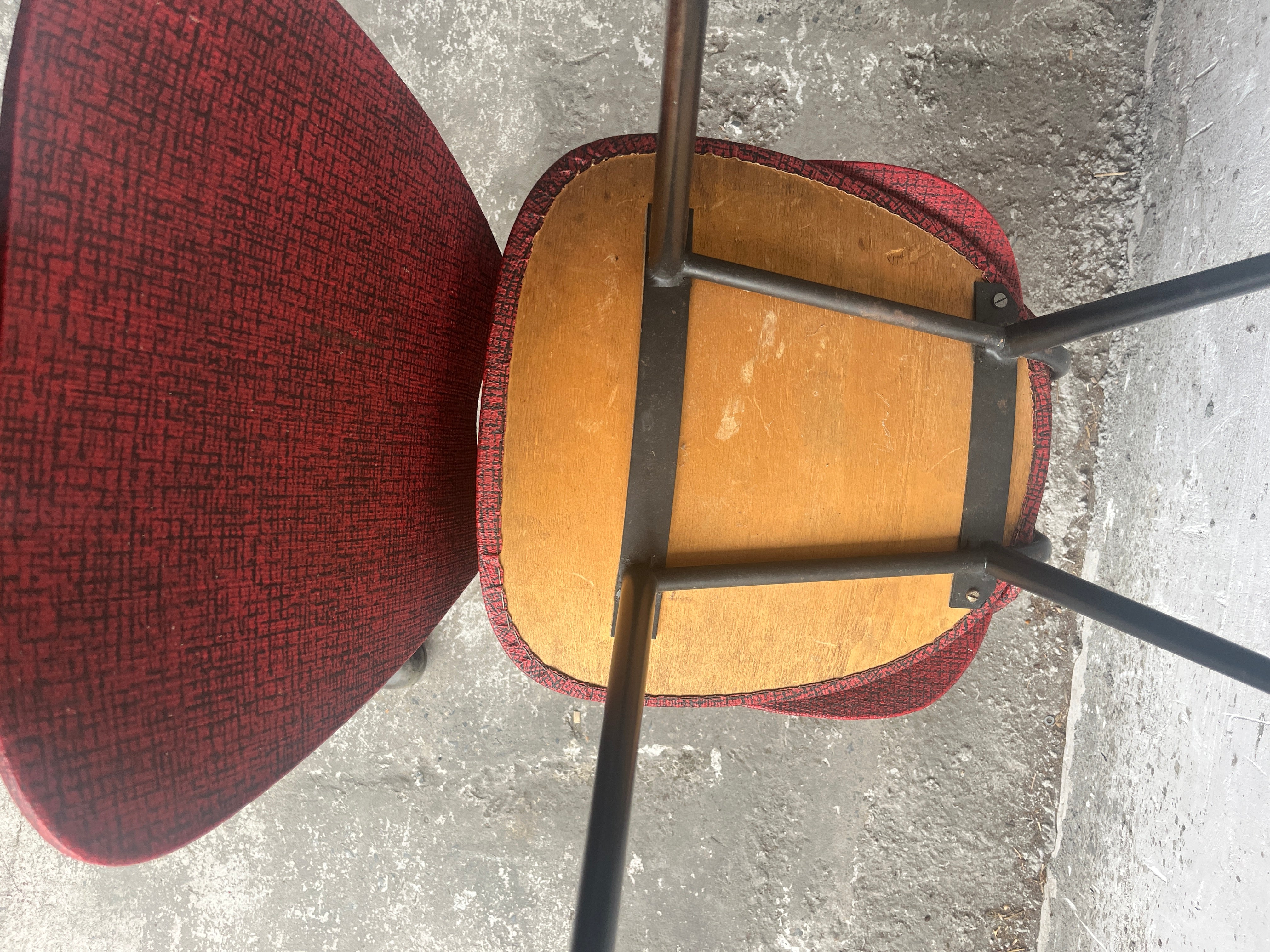 Pair Of Mid-century Red Dining Chairs image 8