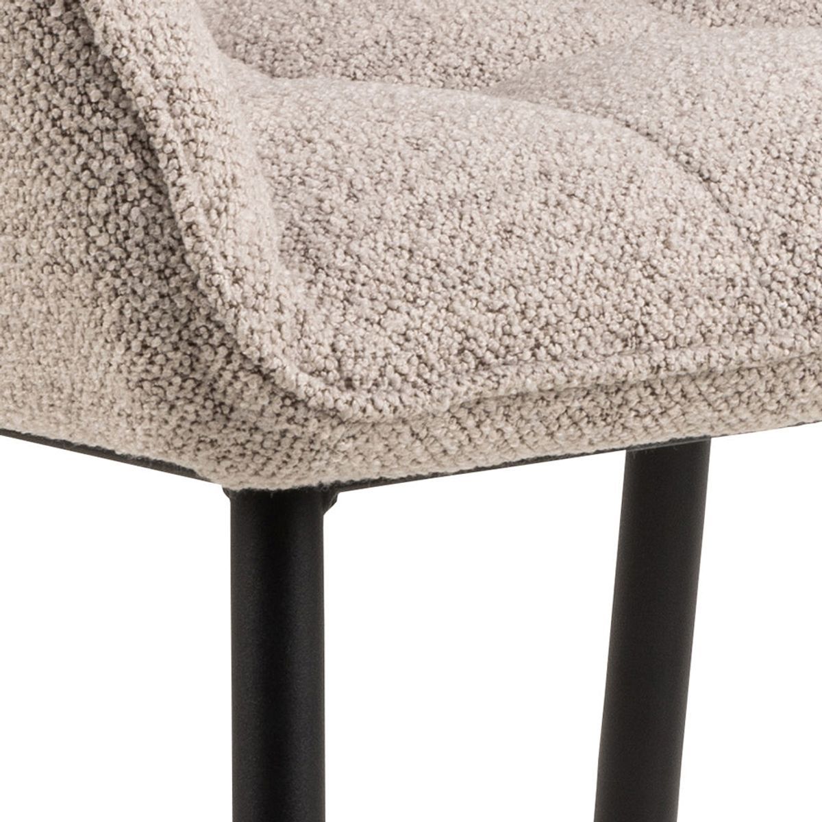 Nivala Eetkamerstoel - Set Van 2 - Beige Met Mat Zwarte Poten image 6