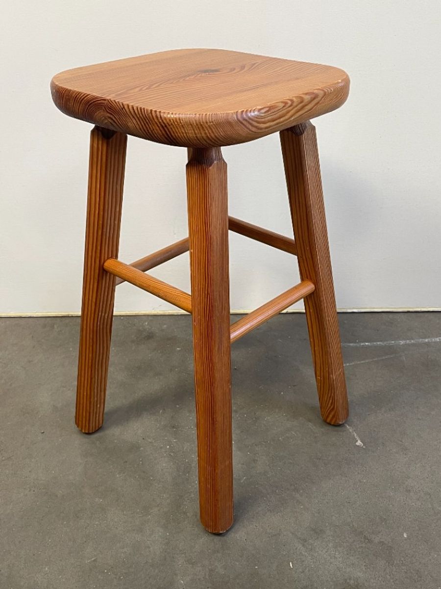 Set Van 4 Vintage Grenen Krukken, Scandinavisch Design, 1970's image 14