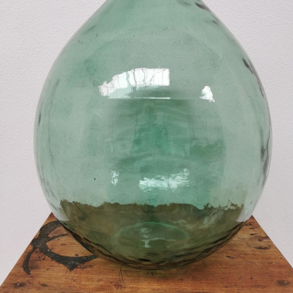 Brocante Glazen Dame Jeanne Vaas Wijnfles, Gistfles Glas 410 image 9
