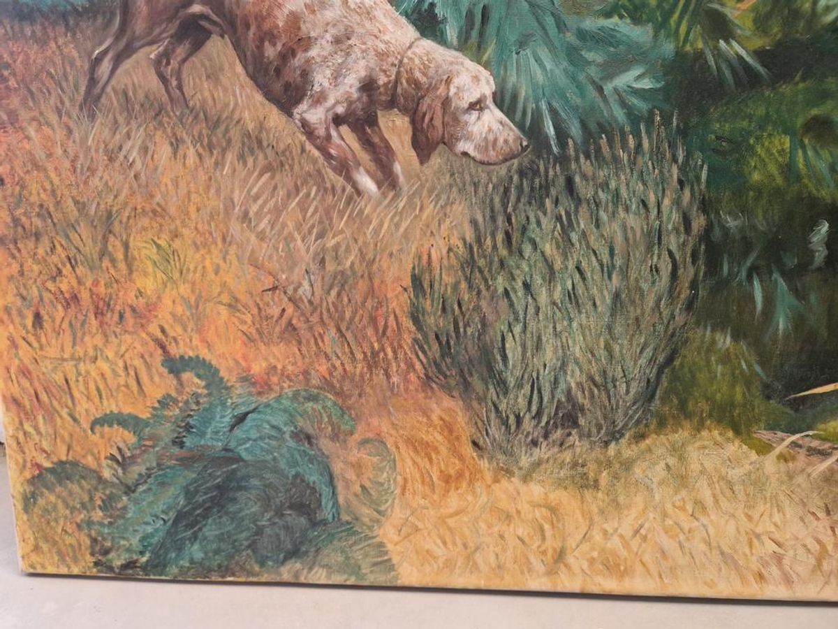 H. Van Leeuwen Jachthond En Fazanten Schilderij image 3