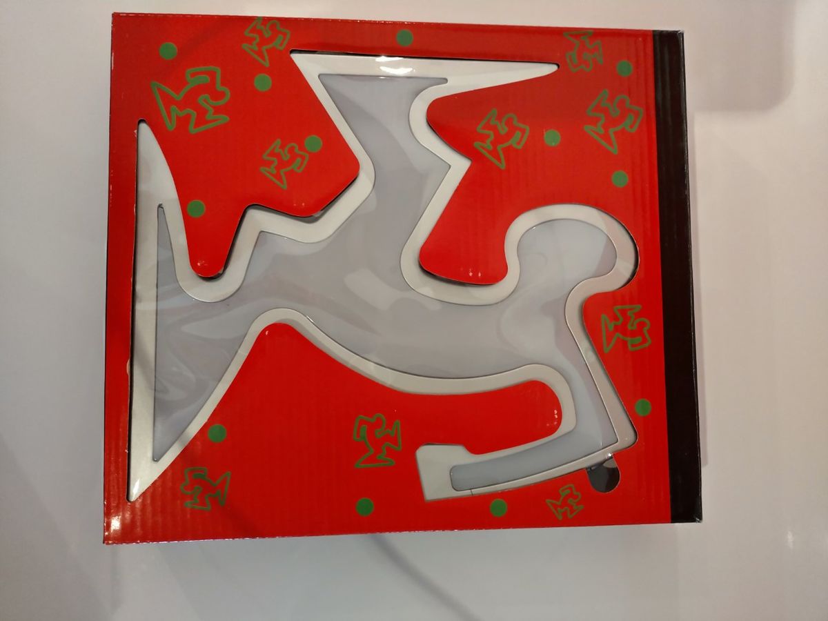 Keith Haring La Linea Lamp Osvaldo Cavandoli Zilver (nieuw In Originele Verpakking) image 2