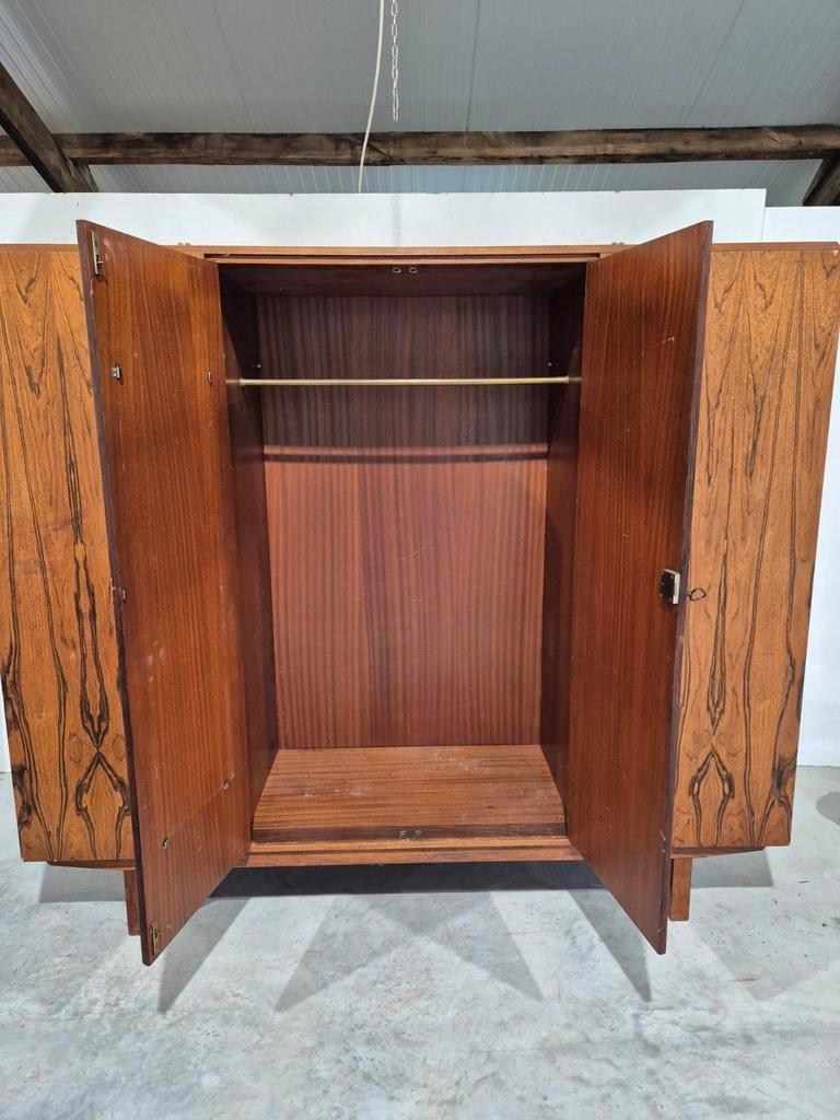 Mid Century Pallisander Fineer Klerenkast 4 Deurs Deens image 8