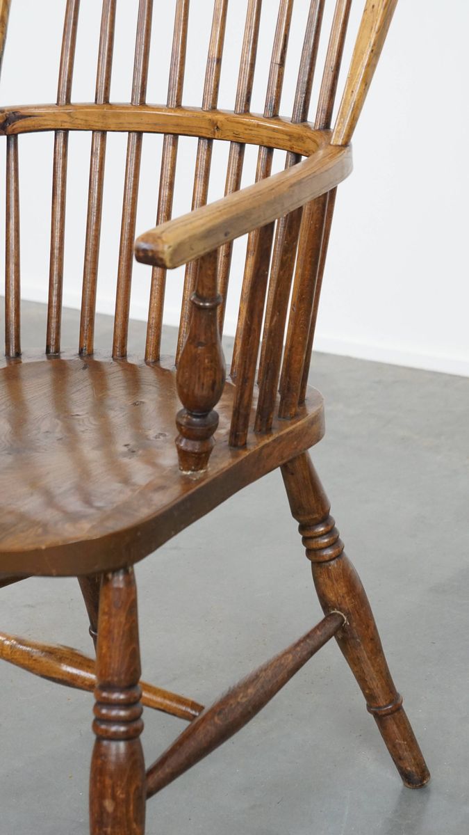 Leuke Antieke Engelse Windsor Stickback Chair Uit De 19e Eeuw Gemaakt Van Iepenhout image 12