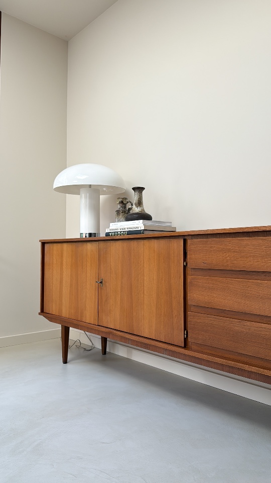 Vintage Houten Dressoir / Sideboard Met 2 Deurtjes En 3 Lades image 6