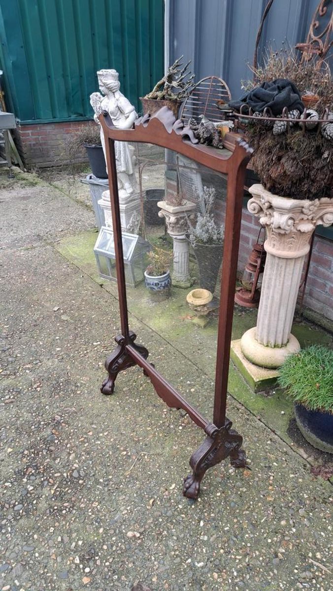 Antiek Haardscherm Afm. 71 X 27cm En 116cm Hoog. image 3