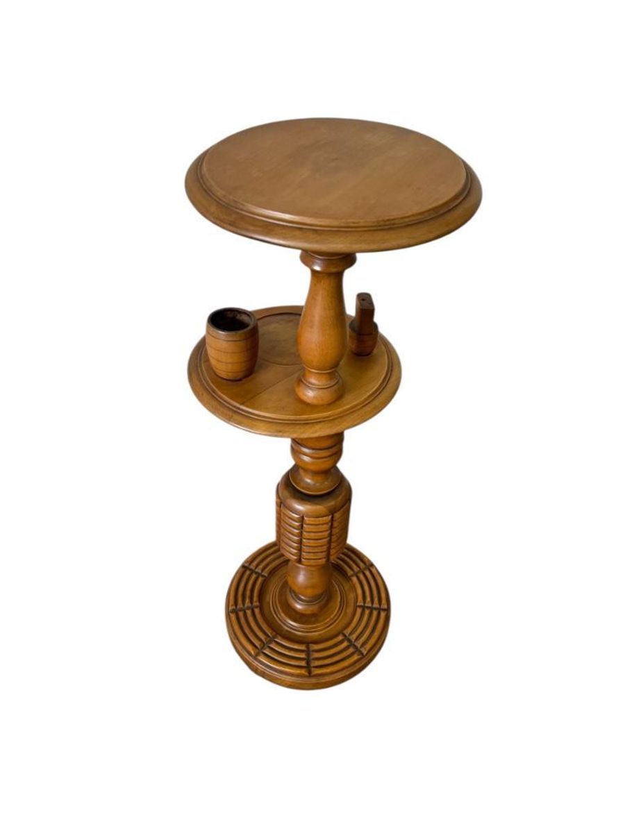 Vintage Houten Etagère Met Dubbele Plateau / Plantentafel image 9