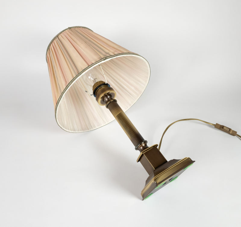 Herda Holland - Dutch Design - Model T 9670 - Brons - Messing - Kolom Tafellamp - Neoklassieke St image 5