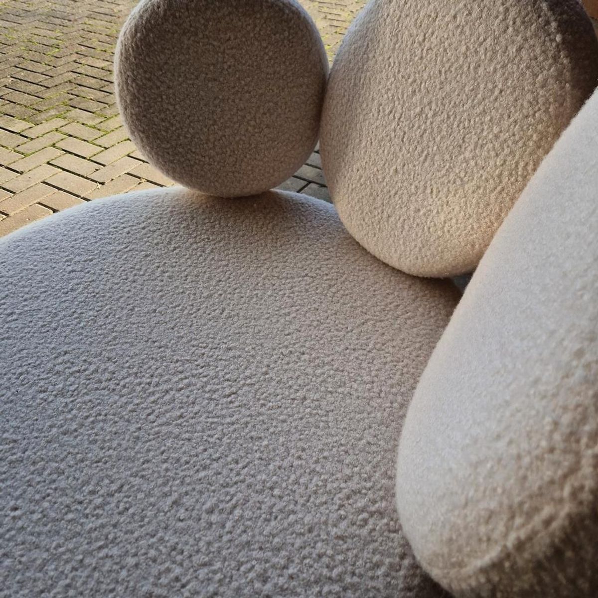 Shaise Longue Bank Nieuw Bekleed Teddy Stof Bank image 7