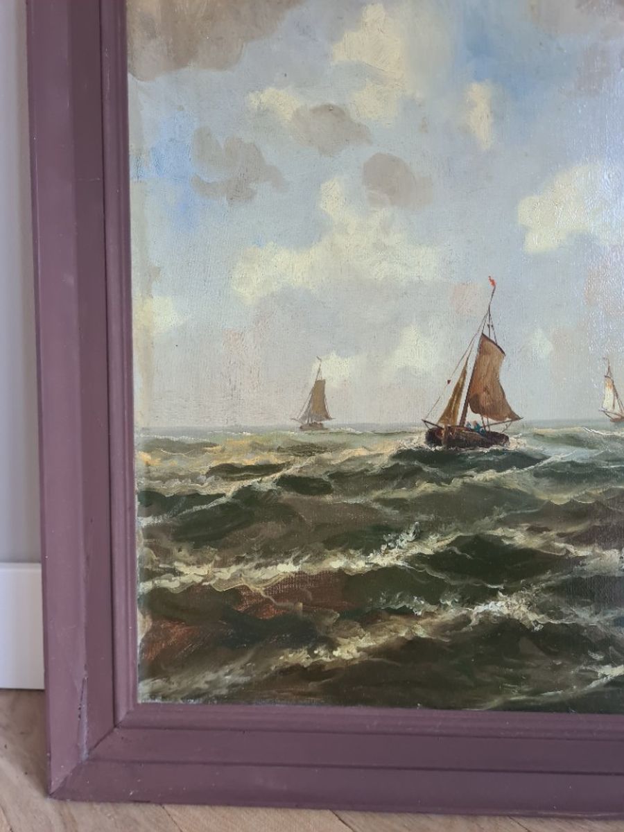 Zeegezicht - Schilderij Met Zeilboten - Van Dijk image 5