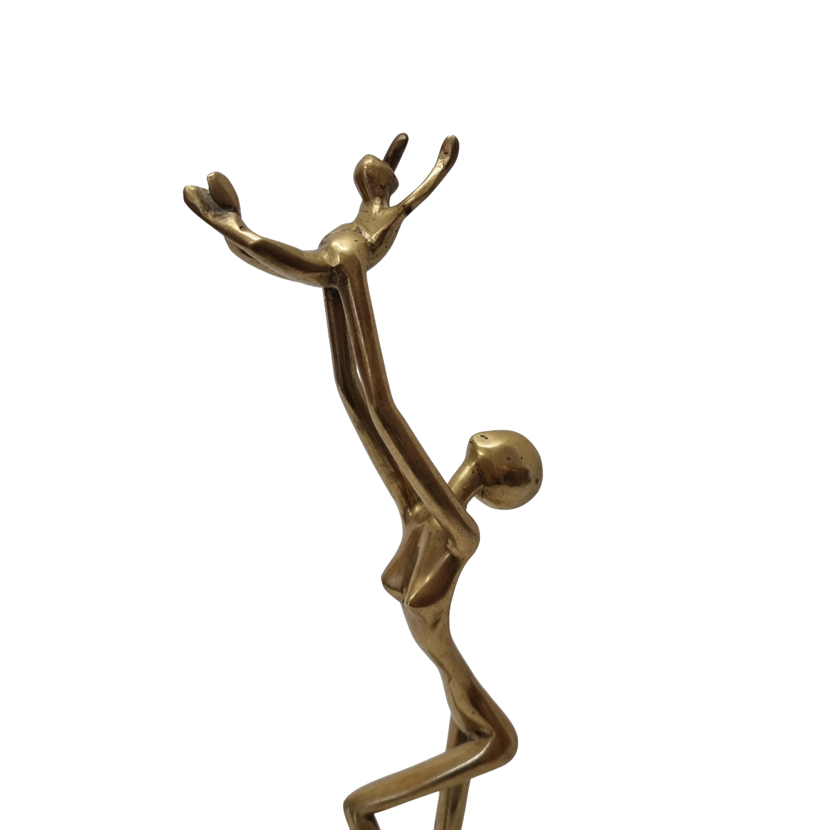 Vintage Messing Beeld Moeder En Kind image 4