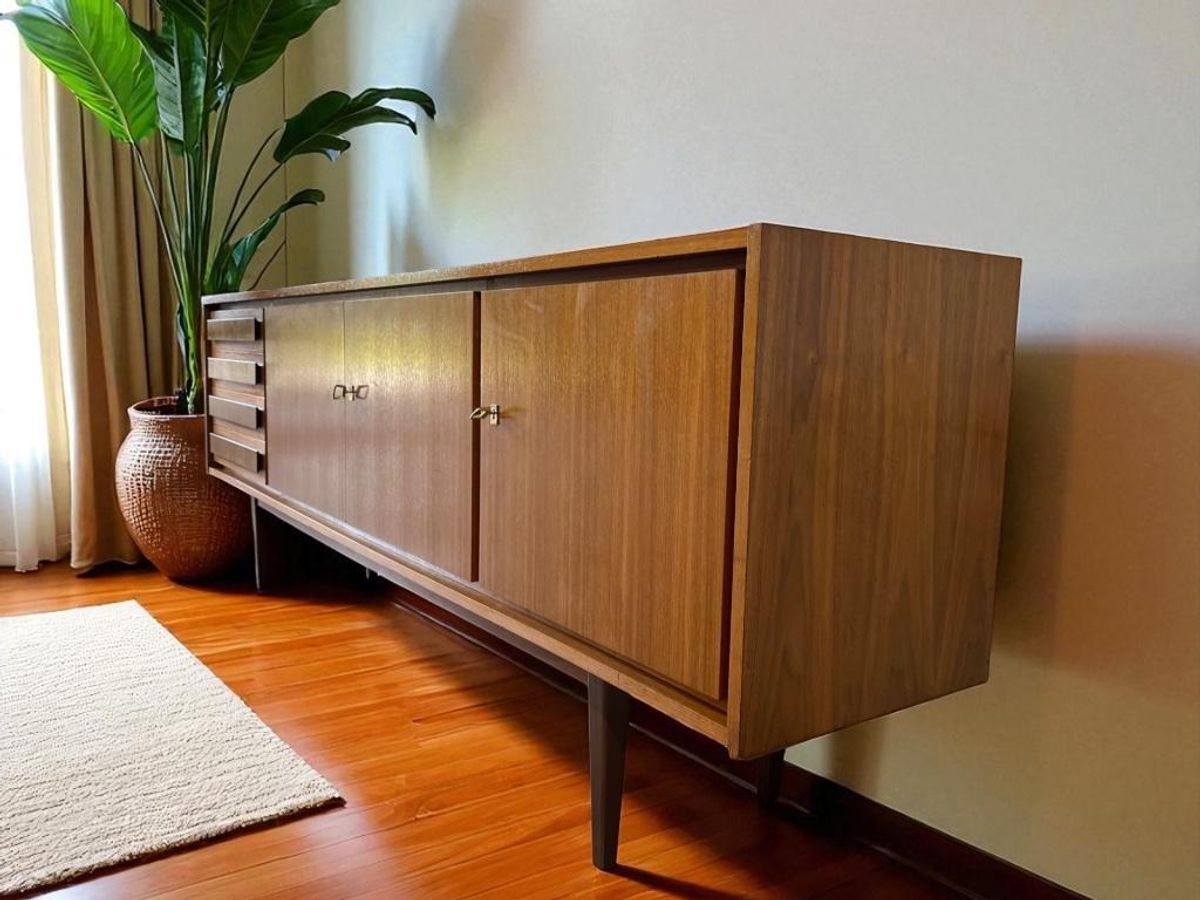 Vintage Xl Houten Dressoir / Buffetkast / Commode image 3
