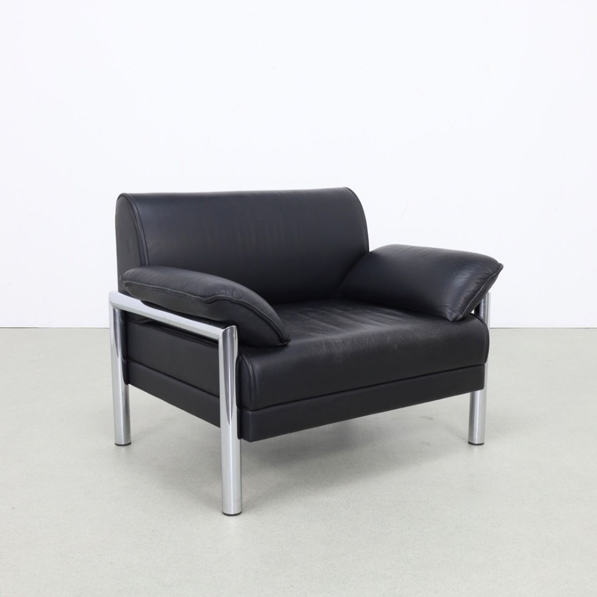 Postmoderne Fauteuil In Chroom & Leer, 1980s image 5
