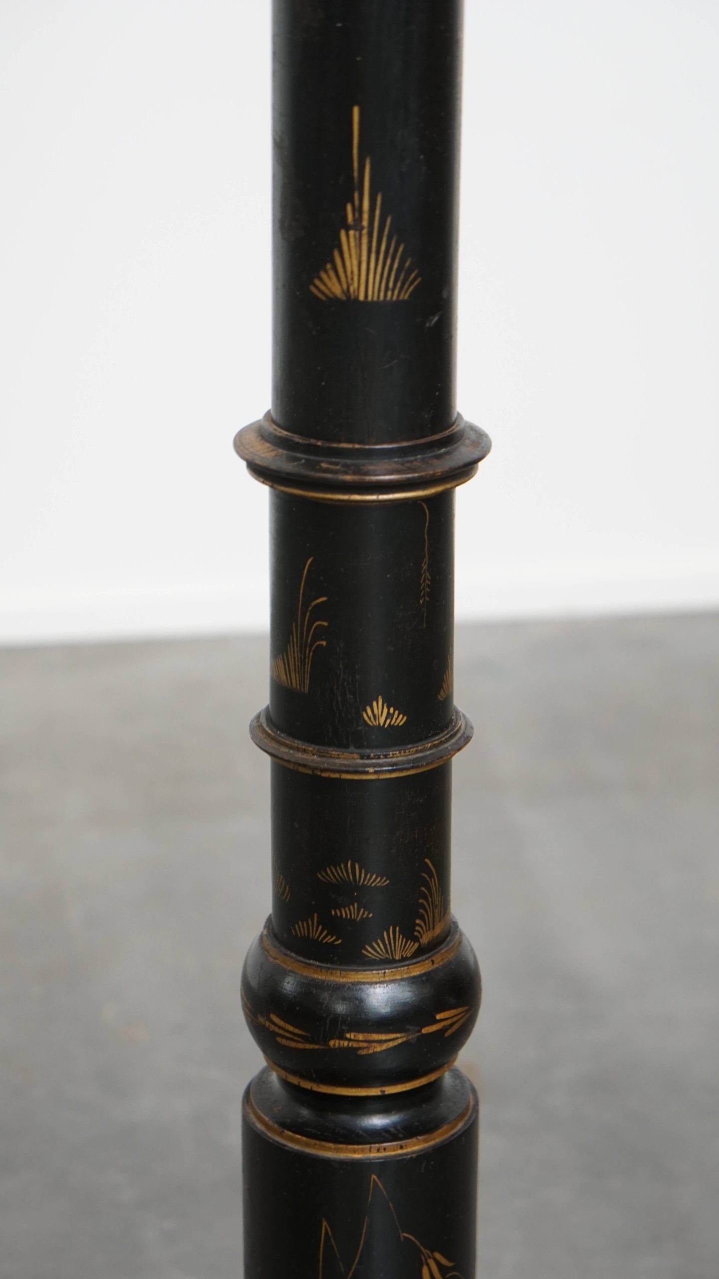 Prachtige Antieke Engelse Staande Lamp Uit Begin 1900 In Japanse Stijl Met Uniek Schilder Werk image 9
