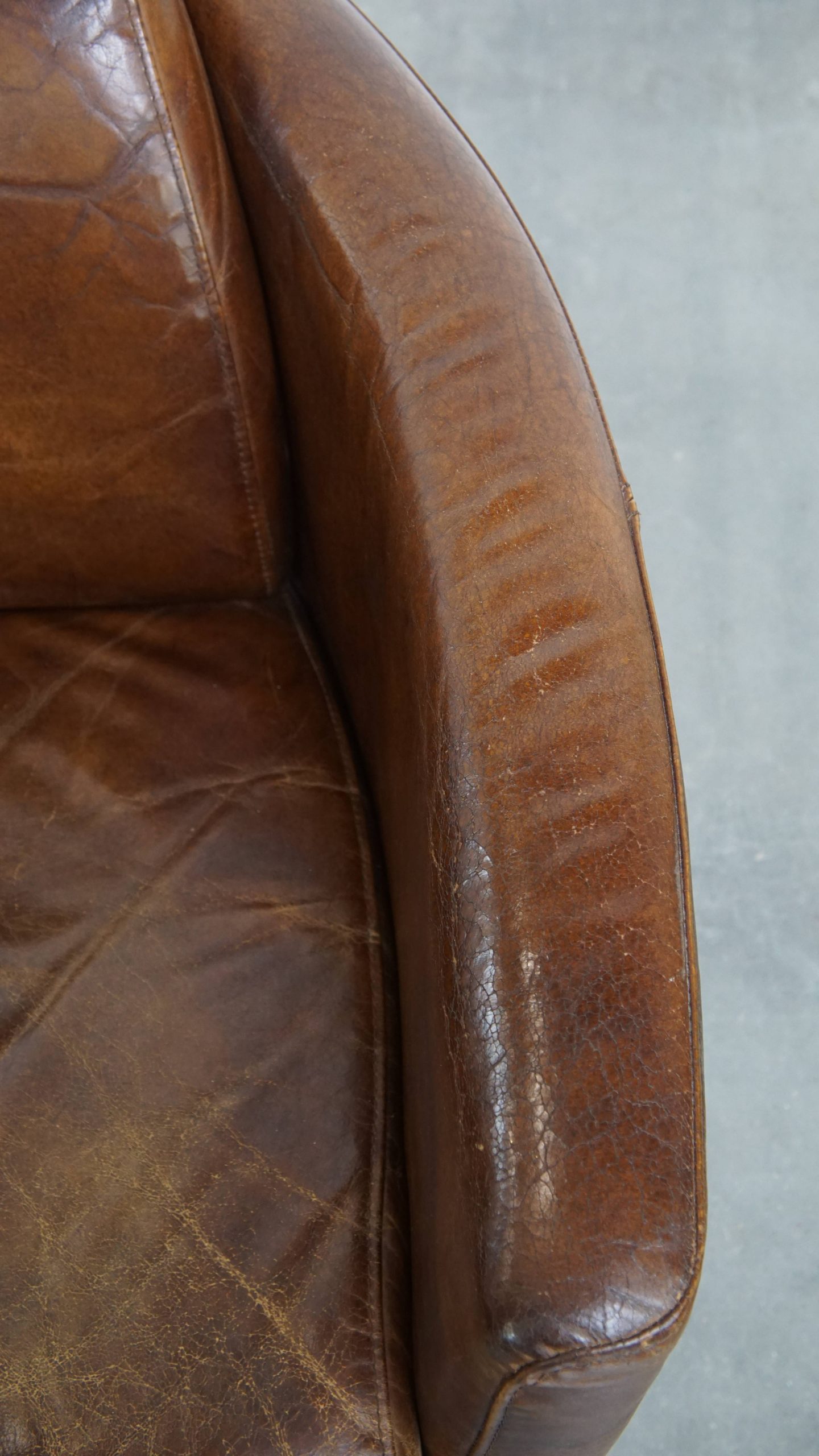 Comfortabele En Unieke Bruine Aviator Design Fauteuil Gemaakt Van Rundleer image 9