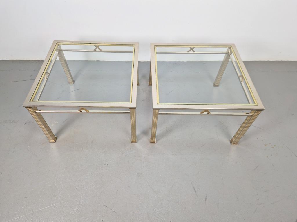 Set 2 Vintage Salontafel Chroom Messing Fratelli Orsenigo 70 image 8