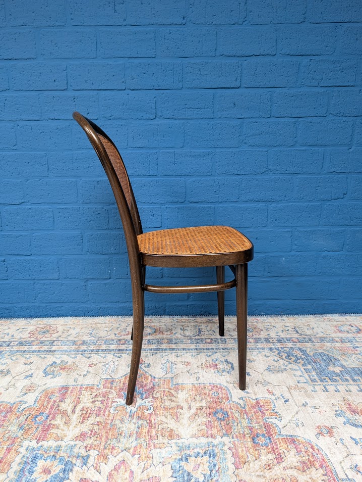 7x Vintage Rotan Stoelen, Model 215r, Thonet image 15
