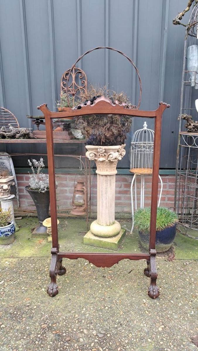 Antiek Haardscherm Afm. 71 X 27cm En 116cm Hoog. image 2