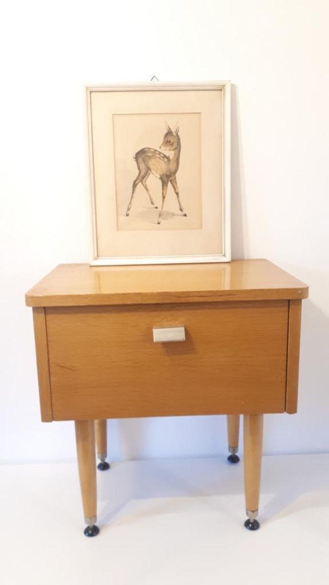 Vintage Schilderij Hertje Aquarel Tekening Gesigneerd image 3