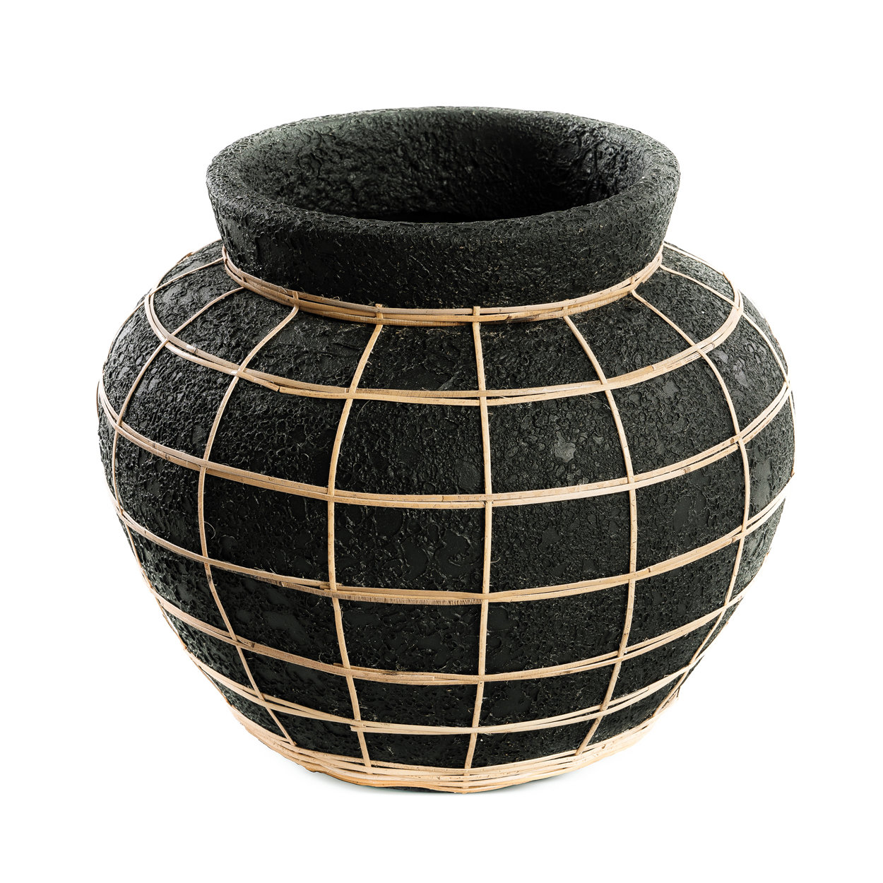 Bazar Bizar | De Belly Vaas - Zwart Naturel - L image 2