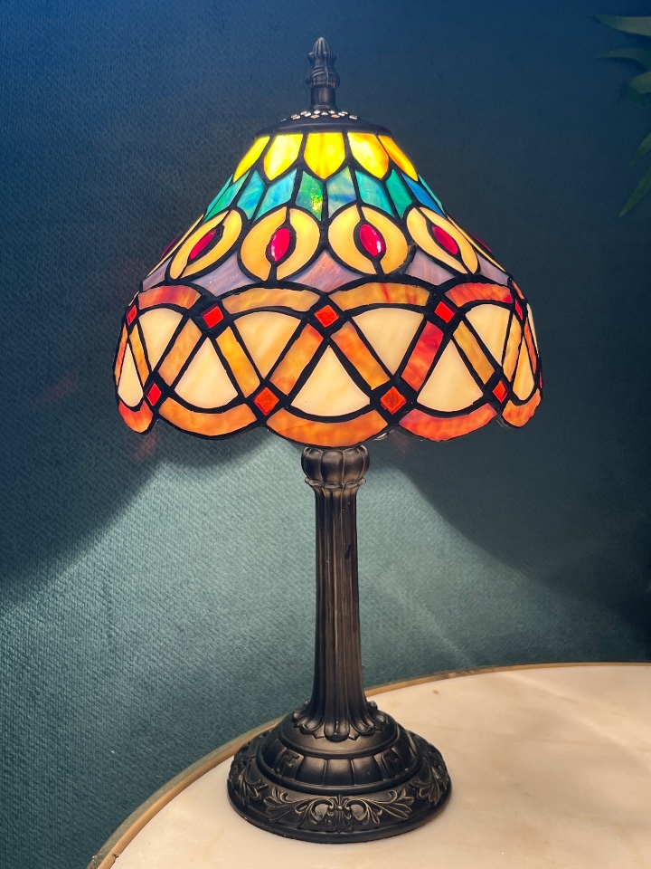 2 Beschikbaar Glas In Lood Tafellampen Jaren 20 Stijl image 3
