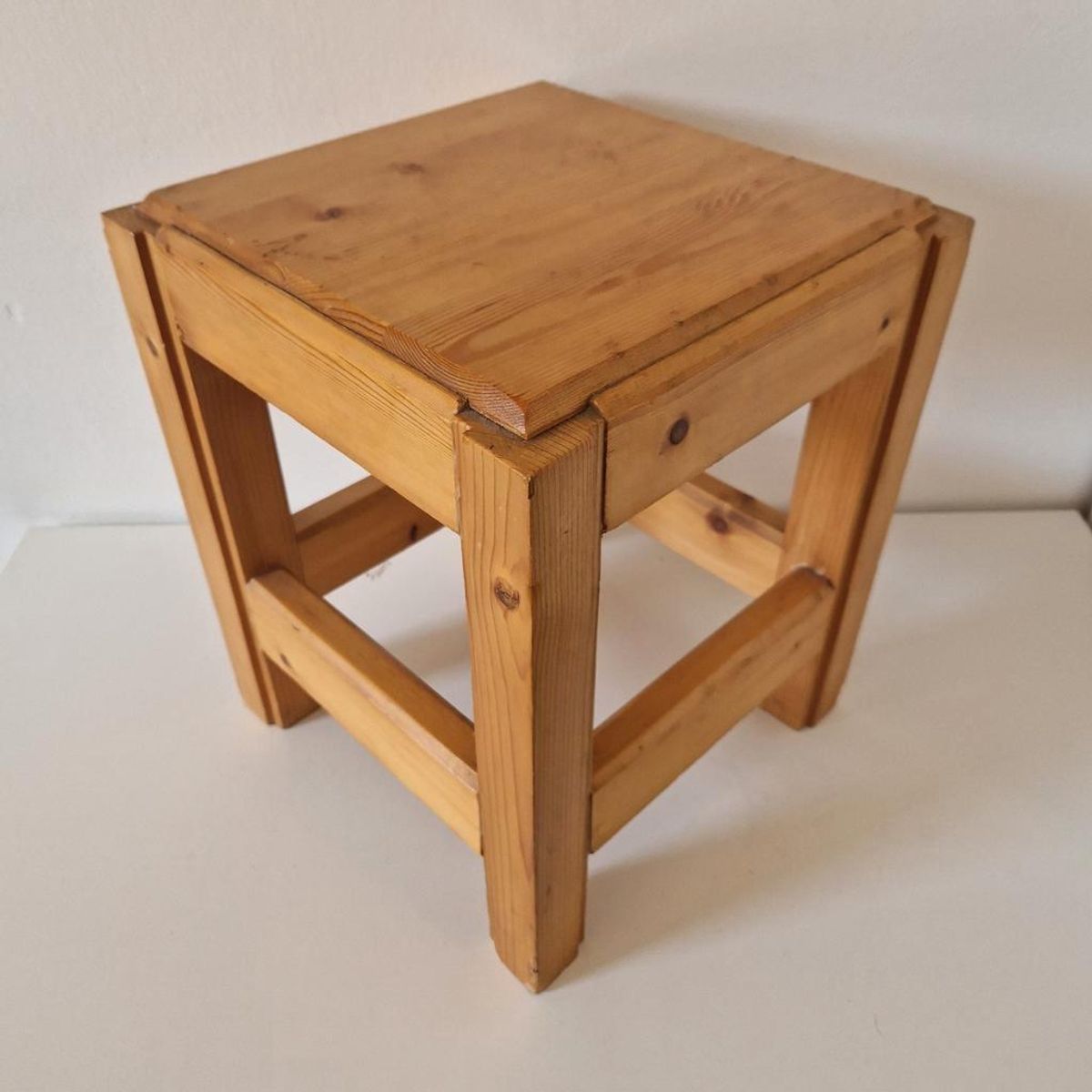 * Vintage Grenen Tafeltje Plantentafel Krukje image 2