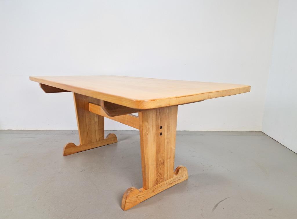 Vintage Eetkamer Set Schragentafel Bank Stoelen Krukken ´60 image 16