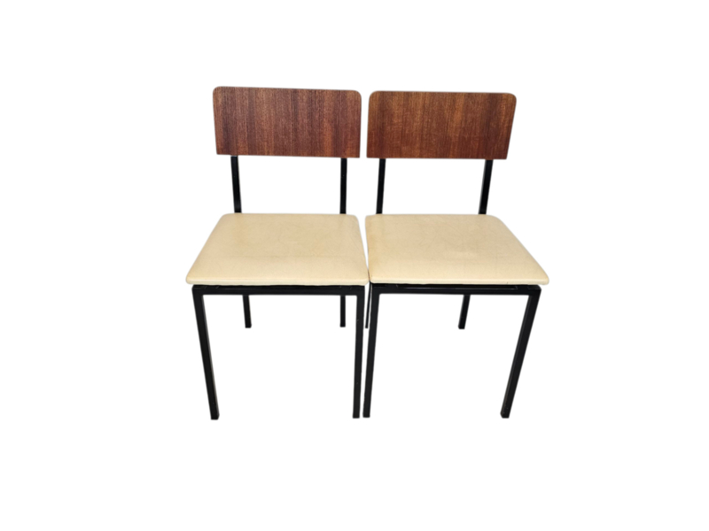 Vintage - Dutch Design - (2) Eetkamerstoelen - Martin Visser Stijl - 60's image 12