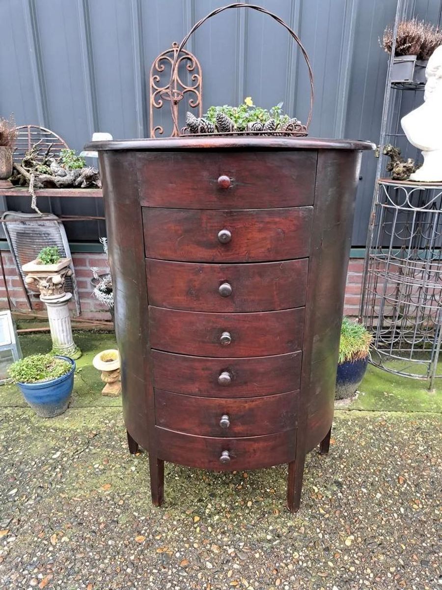 Koloniale Halve Maan Ladekast, Archiefkast, Apothekerskast A image 2