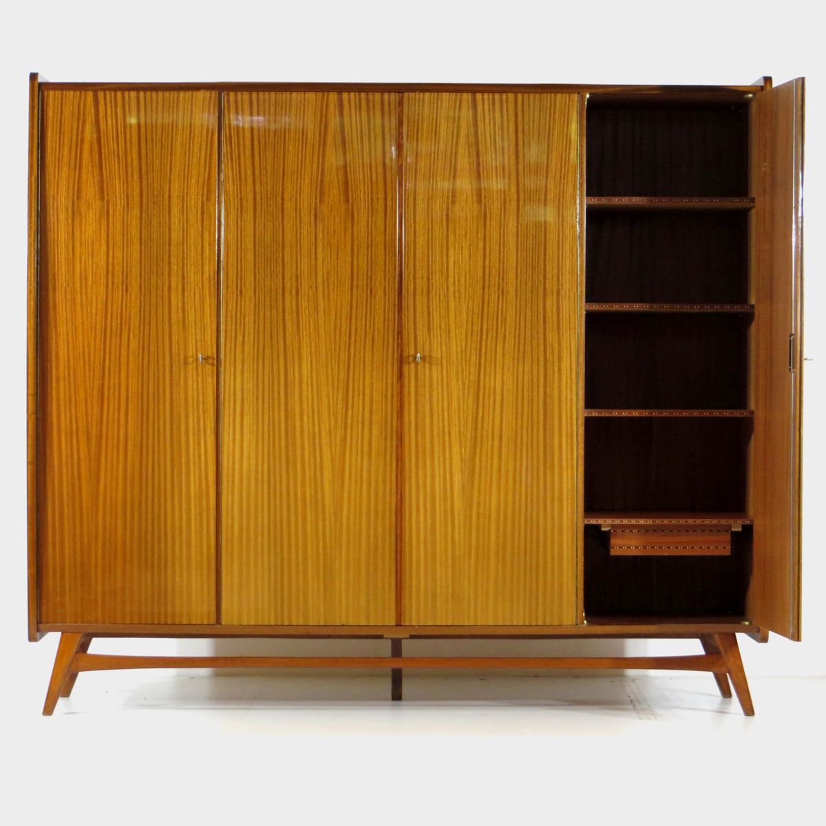 Vintage Scandinavisch Design 4-deurs Kledingkast In Teak, 1960s image 7