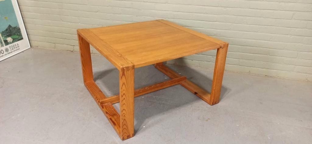 Vintage Design Grenen Salontafel, Vierkant image 13