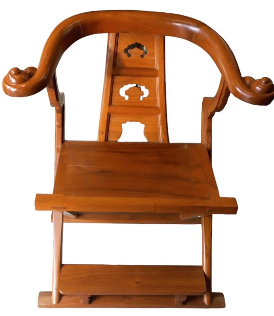 2 Oosterse Boeddisten Armstoelen In Tropisch Hout. image 5