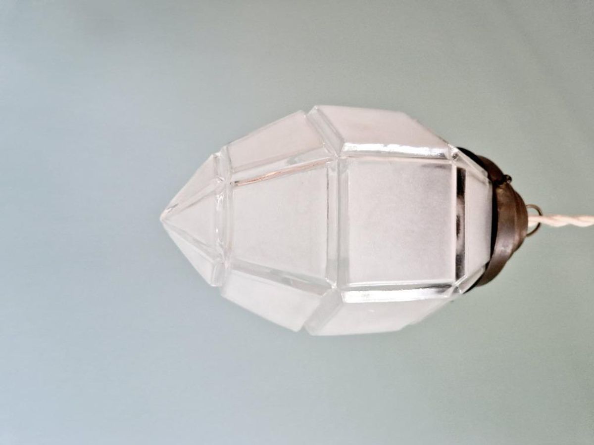 Art Deco Hanglamp In Gesatineerd Glas, 1920-30s image 9